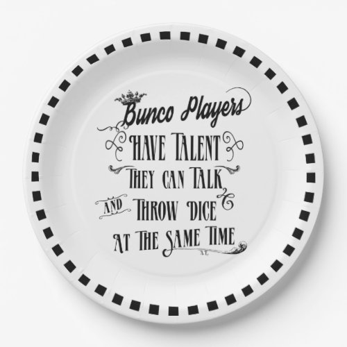Bunco Paper Plates _ Bunco Players Hav Talent