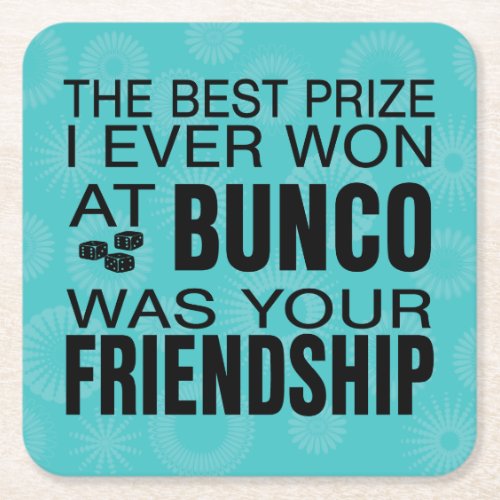 Bunco Party Girls Night Out Friend Prize Square Paper Coaster