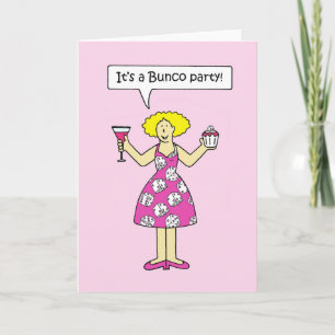 Bunco Party Invitation Cartoon Lady