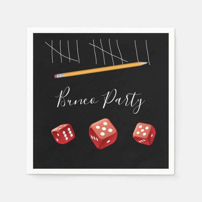 Bunco Party Red Dice Napkins Zazzle