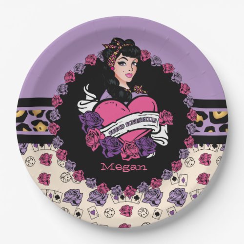 Bunco Pin_up Rock_A_Billy Paper Plates