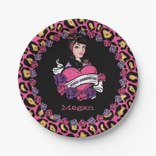 Bunco Pin_up Rock_A_Billy Paper Plates