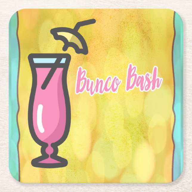Bunco Pink Drink Bunco Bash Coaster (Front)