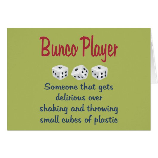 Bunco Player -Definition Cards (Front Horizontal)