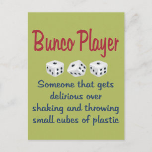 Bunco Player -Definition Postcard