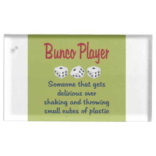 Bunco Player _Definition Table Card Holder