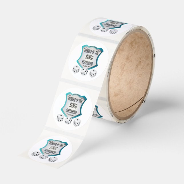 Bunco Player Dice Classic Round Sticker (Roll)