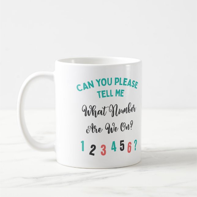 Bunco Player Funny What Number Are We On? Gray Coffee Mug (Left)
