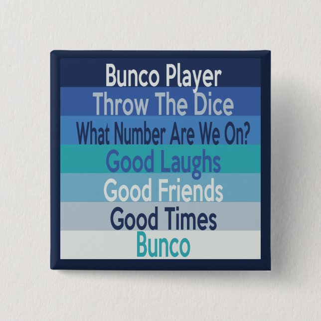Bunco Player Modern Stripe Design Button (Front)