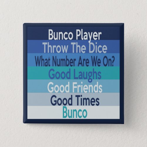 Bunco Player Modern Stripe Design Button