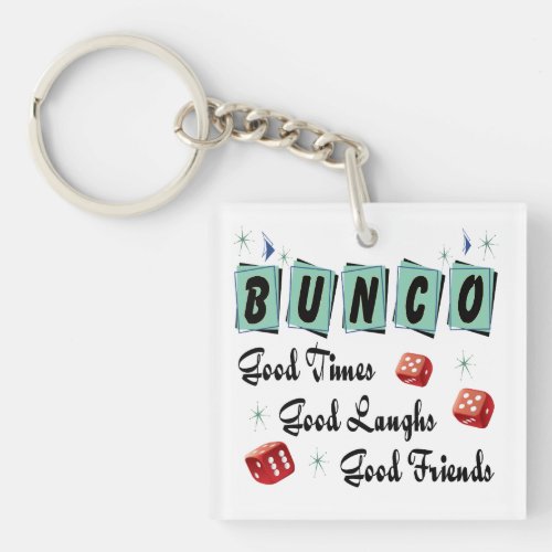 Bunco Player Retro Dice Friend Keychain