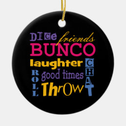 Bunco Player Typography Friendship Ceramic Ornament