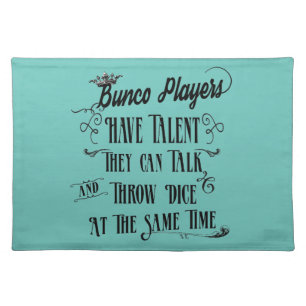 Bunco Players Have Talent With Crown Cloth Placemat