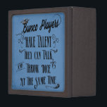 Bunco Players Have Talent With Crown Gift Box<br><div class="desc">Bunco Players Have Talent They Can Talk And Throw Dice At The Same Time original quote by Artinspired .  Funny bunco saying. Design features vintage style typography and a crown for the Bunco Queen.  Some design feature an old vintage paper background.</div>