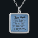 Bunco Players Have Talent With Crown Silver Plated Necklace<br><div class="desc">Bunco Players Have Talent They Can Talk And Throw Dice At The Same Time original quote by Artinspired .  Funny bunco saying. Design features vintage style typography and a crown for the Bunco Queen.  Some design feature an old vintage paper background.</div>