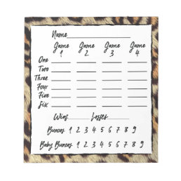 Bunco Players Score Sheet Leopard Print Notepad