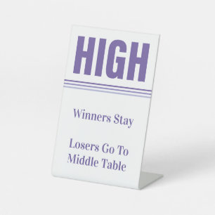 Bunco Purple High Table Pedestal Sign