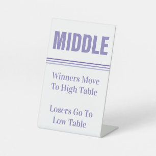Bunco Purple Middle Table Pedestal Sign