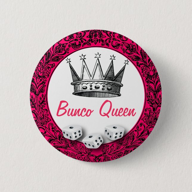 Bunco Queen Classic Design Button (Front)