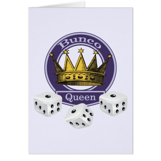 Bunco Queen Crown and Dice Cards (Front)