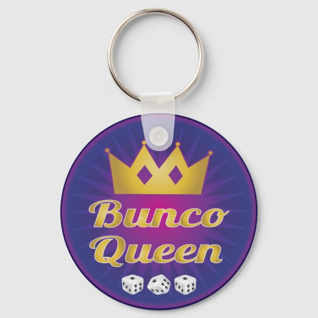 Bunco Queen Crown and Dice Keychain (Front)