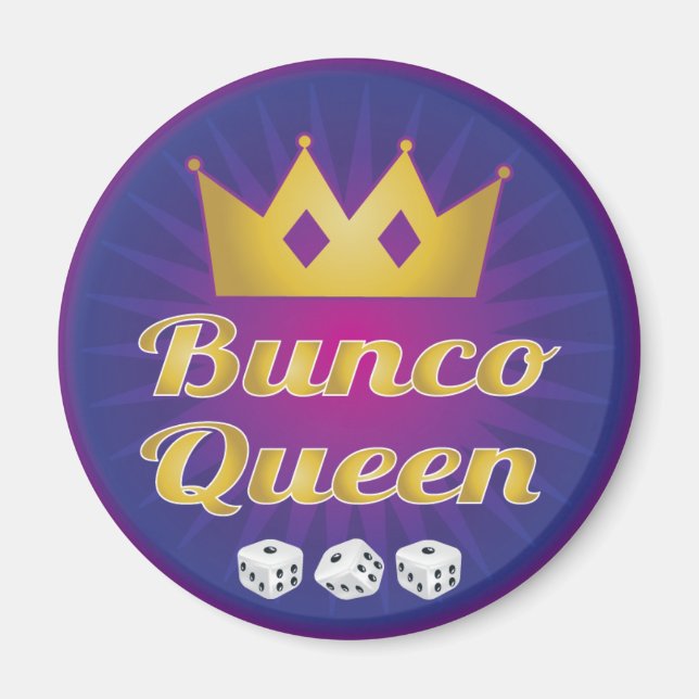 Bunco Queen Crown and Dice Magnet (Front)