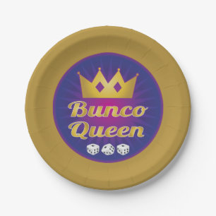 Bunco Queen Crown and Dice Paper Plates