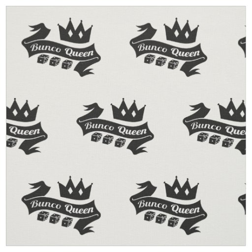 Bunco Queen Crown and Dice Ribbon Fabric