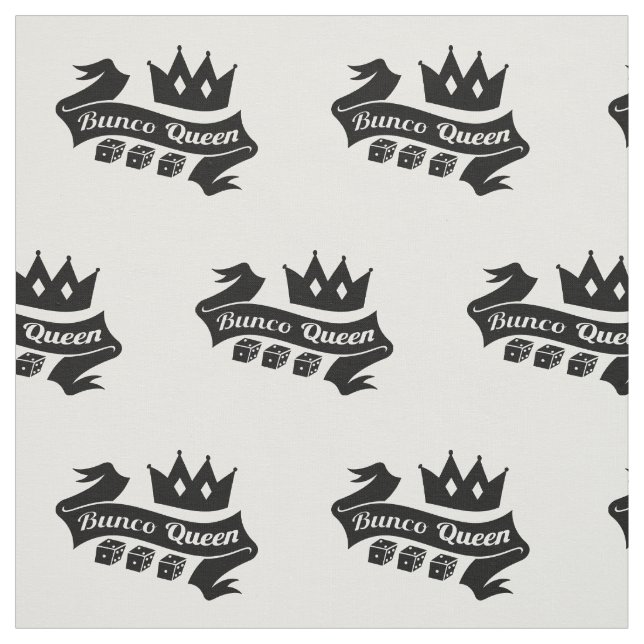 Bunco Queen Crown and Dice Ribbon Fabric (Swatch)