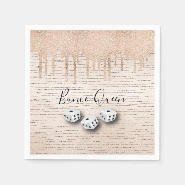 Bunco Queen Dice Party Napkins (Front)
