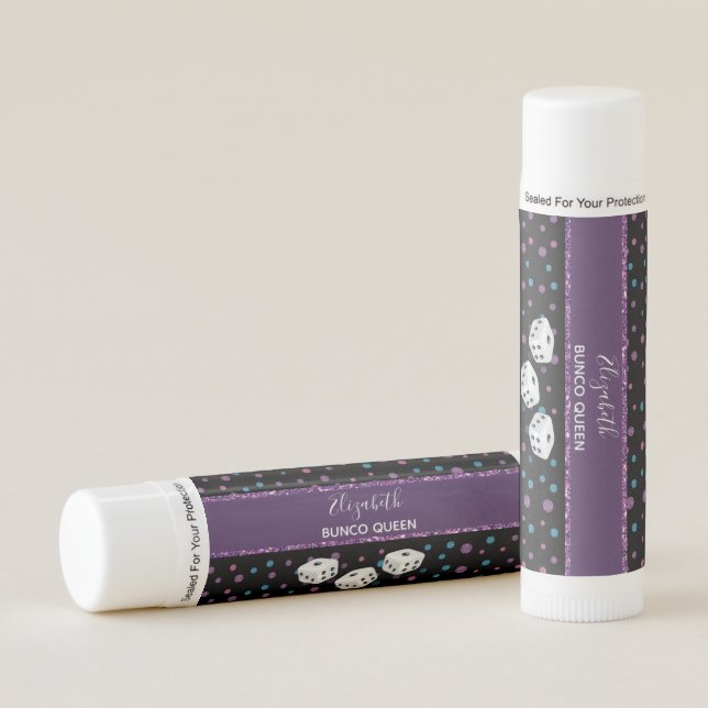 Bunco Queen Girly Glitter Lip Balm (Front)