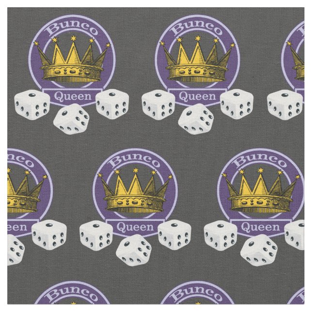 Bunco Queen Novelty Crown Dice Fabric (Close Up)