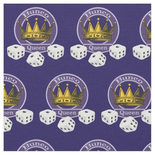 Bunco Queen Novelty Crown Dice Pattern Fabric
