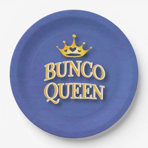 Bunco Queen Party Watercolor Crown Paper Plates