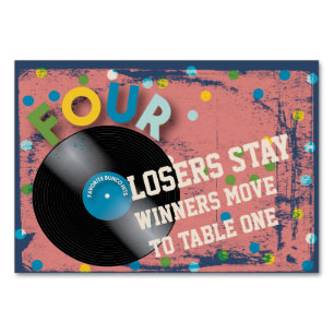 Bunco Rock and Roll Table Card #4
