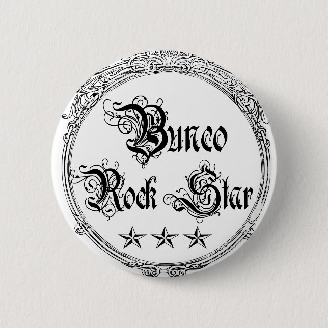bunco rock star pinback button (Front)