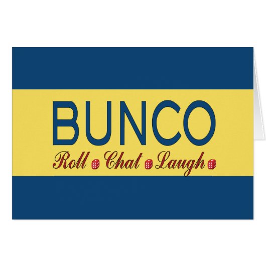Bunco - Roll, Chat, Laugh Cards (Front Horizontal)