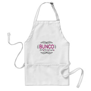 Bunco, Roll, Chat, Laugh In Pink, Black and White Adult Apron