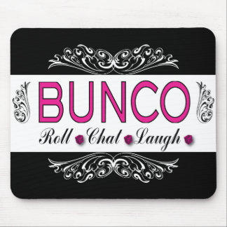 Bunco, Roll, Chat, Laugh In Pink, Black and White Mouse Pad