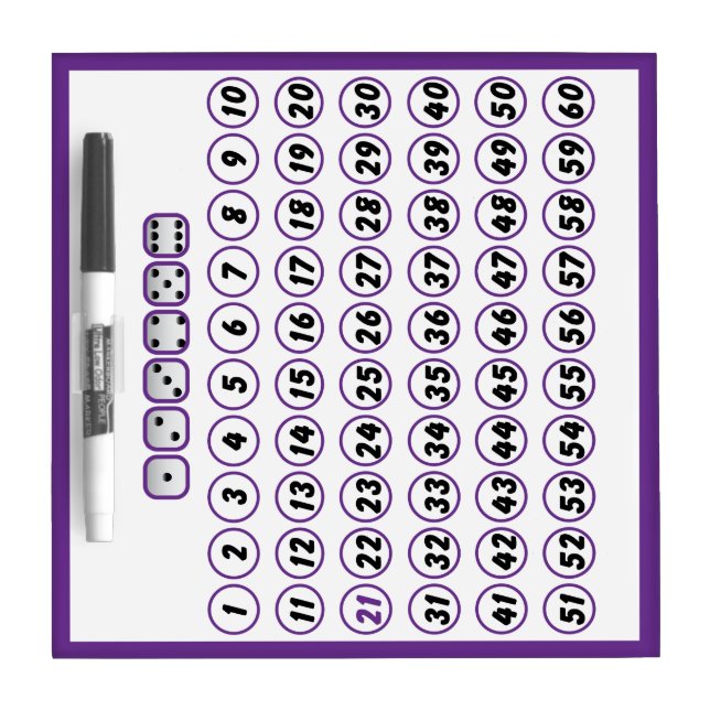 Bunco Score Board - Purple (Front)