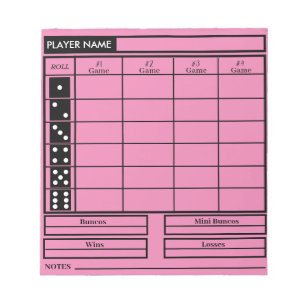 bunco score pad