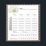 bunco score pad - bunco score sheet - peacock<br><div class="desc">Add some pizzazz to your bunco events with this stylish score pad. Featured is colorful peacock. Score pad includes baby buncos also known as small buncos. Easy to read score pad shows dice and has columns for four rounds of play. Add some of these pads to your groups bunco gear....</div>