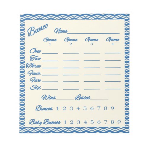 bunco score pad _ Chevron pattern