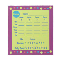 bunco score pad or score card - polka dots
