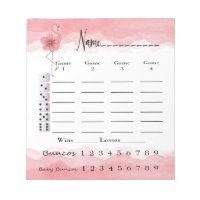 Bunco Score Pad - Pink Flamingo Tropical Fun