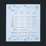 bunco score pad - snowflakes<br><div class="desc">Add some festivity to your bunco event with these colorful blue snowflake themed bunco pads. Add your group name. These are sure to make a hit at your next Bunco event.</div>