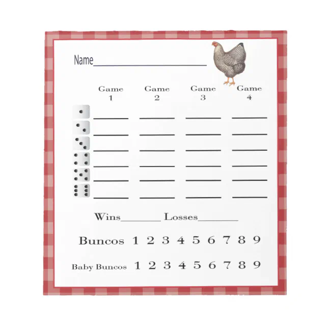 bunco score pad - spring chicken country western | Zazzle