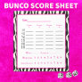 bunco score pad - zebra design
