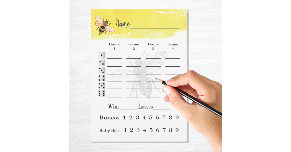 bunco-score-sheets-bee-invitation-zazzle