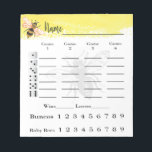 Bunco Score Sheets Bee Notepad<br><div class="desc">Bee theme in yellow and black color theme creates a wonderful Bunco or Bunko score sheet pad. Perfect for your Queen bees ladies night out Bunco game night party. Earn your Baby Bees (Baby Bunco's).</div>